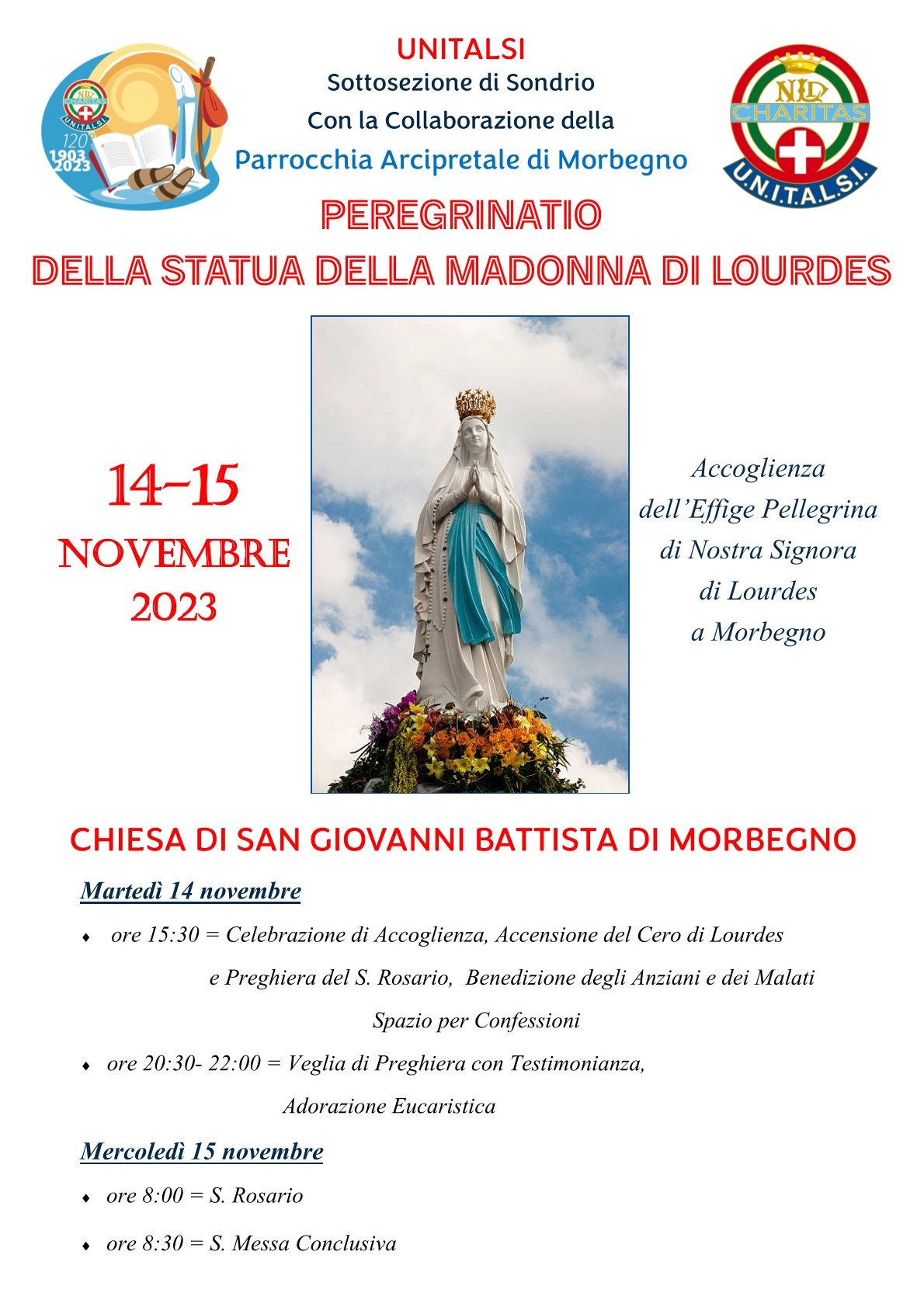 Peregrinatio della statua della Madonna di Lourdes